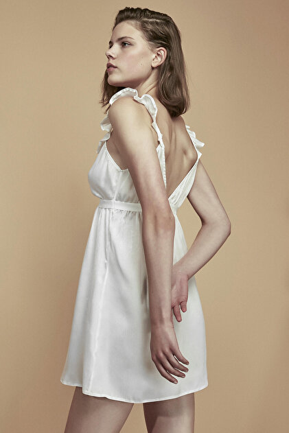 Penti Kar Beyaz Bridal Elegance Satin Elbise - 3