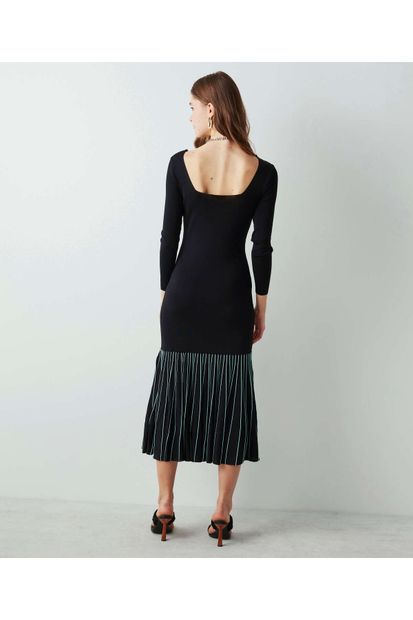 İpekyol Çizgili Örme Triko Elbise - 6
