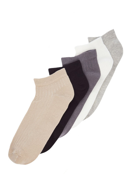 Pachet de 5 șosete papuci cu texturi cu dungi din bumbac multicolor TMNAW24CO00025