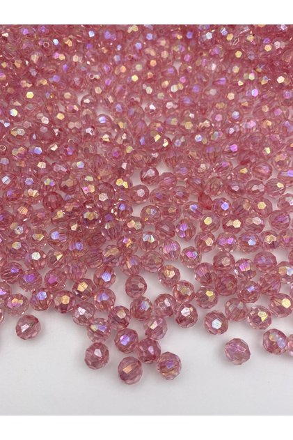 10mm Pink Color Honeycomb Model Acrylic Beads with Janjan, Jewelry Bag Beads (100gr,~200 Pieces)