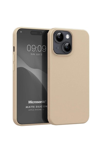 Kılıf Matte Silicone Apple iPhone 15 için Gold [iPhone 15 ile Uyumlu Kılıf - Gold] yni tsrm7186