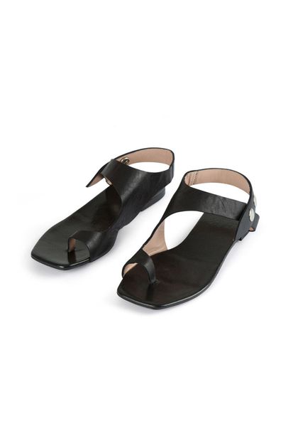 Xint Kadın Siyah Neolit Taban %100 Deri Sandalet - 1