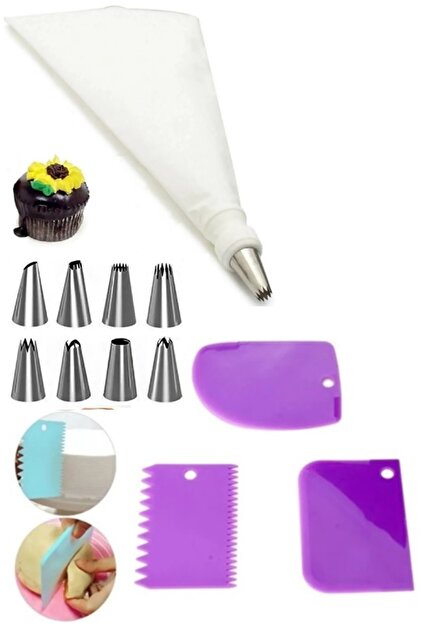 Kitchen Beauty Pratik 3'lü Hamur Kazıyıcı Kesici Ve Krema Sıkma