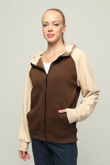Hooded Thick Fleece Knitted Sweatshirt