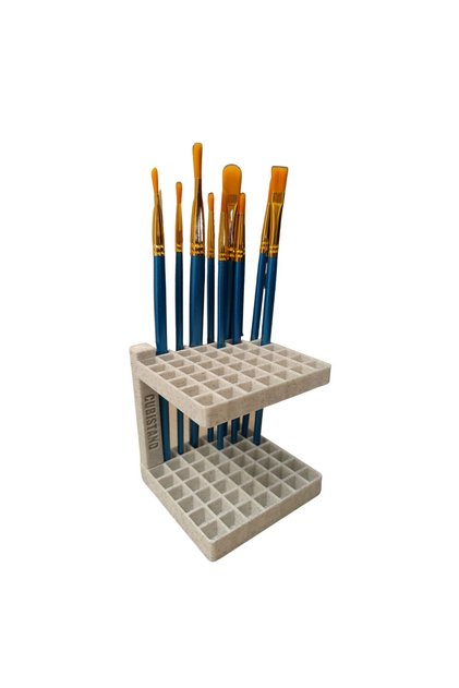 - Brush Holder Pen Holder - Painting Brush Stand - Stand for Canvas Brushes Plastic White 8cm