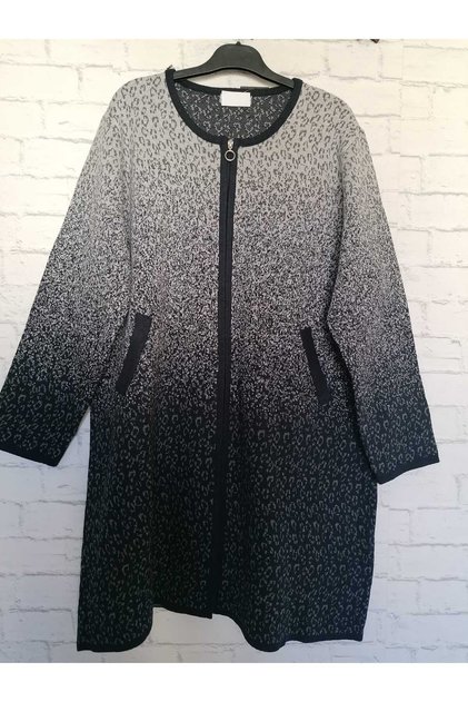 Thin Steel Knitted Large Size Zippered Cardigan