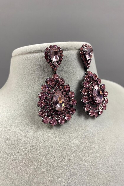 Drop Stone Evening Dress Earrings for the Most Beautiful Brides – Crown, Crystal Stone, Stylish Model, Bridal Crown, Hair Accessory