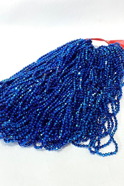 Vrste perli Plave obložene piramidalne perle od kristala 4 mm – Perle, stilski dizajn, ženski dodaci