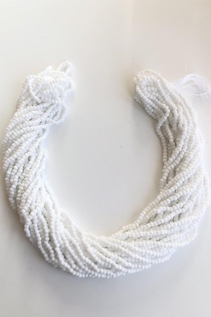 Beads Assortment White Matte Strand Sand Beads 2 mm – Beads, Stylish Design, Women's Accessory – Beads – B