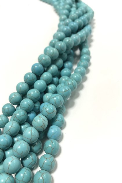 Beads Assortment Natural Stone Turquoise Beads 10 mm – Beads, Stylish Design, Women's Accessory – Beads – B