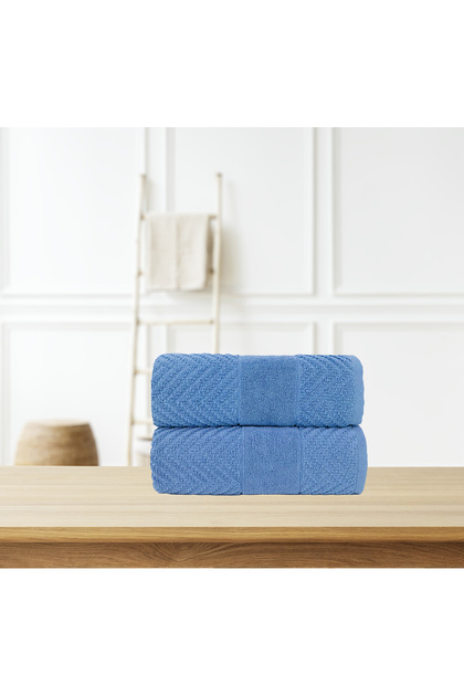 JACQUARD ZICKZAC PATTERNED 2-PIECE TOWEL SET 50X100CM
