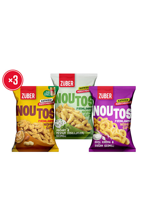 Züber Noutos Tanışma Paketi 55g x 5 Adet (%100 Yer Fıstığı, Yoğurt, Ekşi Krema)
