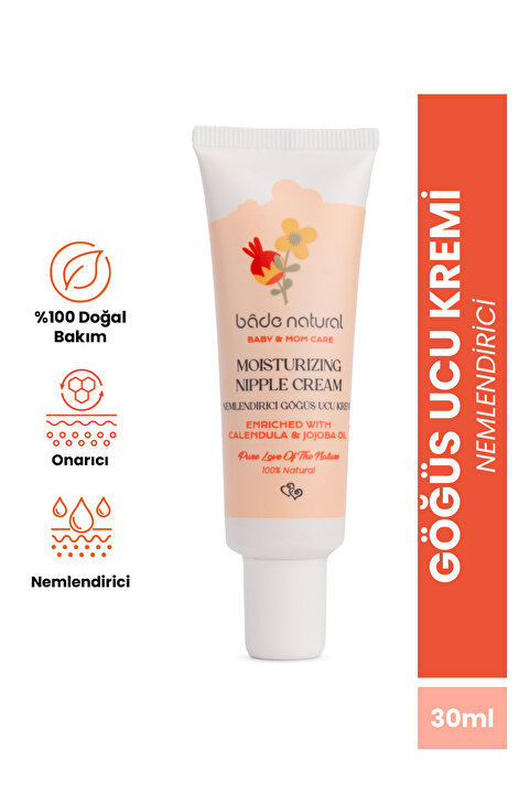 Bade Natural Nemlendirici Göğüs Ucu %100 Doğal Çatlak ve Bakım Kremi 30 ml