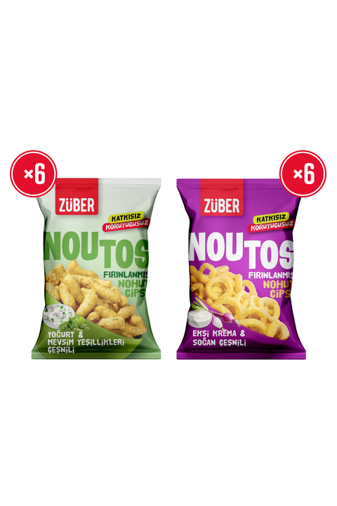 Züber Noutos Yoğurt ve Mevsim Yeşillikleri 55g x 6 Adet + Ekşi Krema ve Soğan 55g x 6 Adet