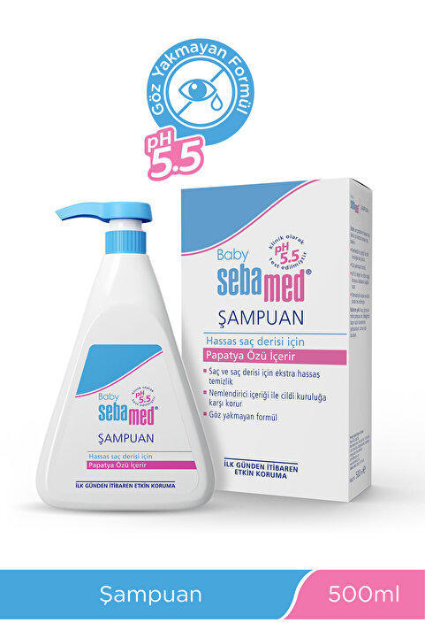 Sebamed Bebek Şampuanı 500 ml pH 5.5 Göz Yakmayan Papatya Özlü Saç ve Vücut Hassas Cilt