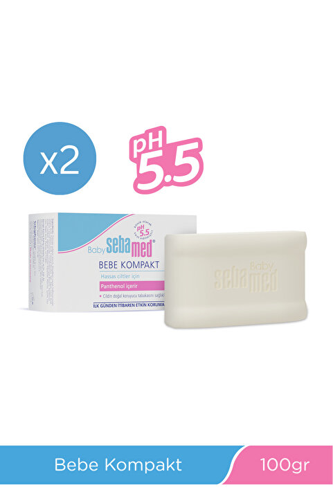 Sebamed Bebek Kompakt Sabun 100 gr x 2 Adet Set Inulin ve Pantenol İçerikli pH 5.5 Cilt Nazik Temizleme