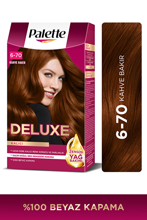 Palette Deluxe 6-70 Kahve Bakır Zengin Yağ Bakımı Kit Saç Boyası Bakım Maskesi