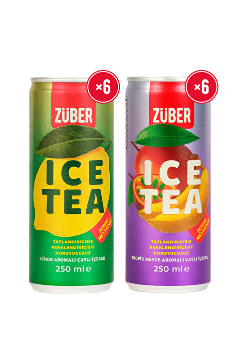 Züber Ice Tea Tropik & Limon Soğuk Çay 250ml x 12 Adet