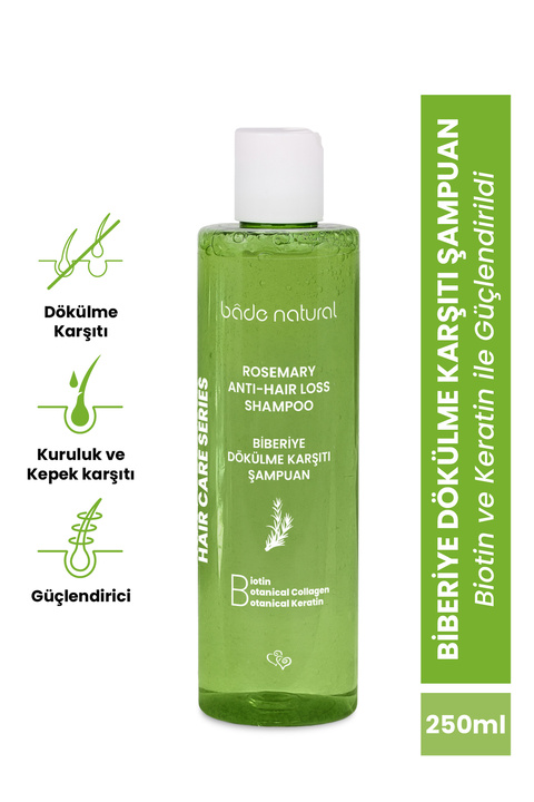 Bade Natural Biberiye Şampuan Dökülme Karşıtı Biotin, Keratin Ve Kolajen Complex 250 ml