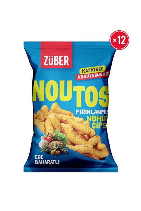 Züber Noutos Ege Baharatlı Fırınlanmış Nohut Cipsi 55g x 12 Adet