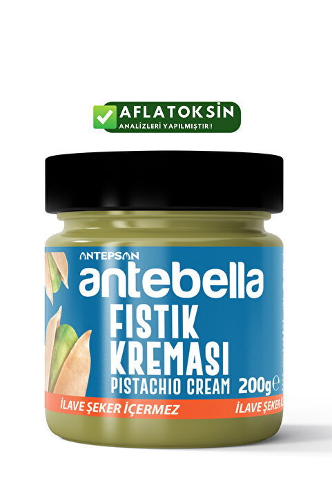 Antebella Antep Fıstık Kreması 200 G (İLAVE ŞEKER İÇERMEZ) - Antep Fıstığı Kreması