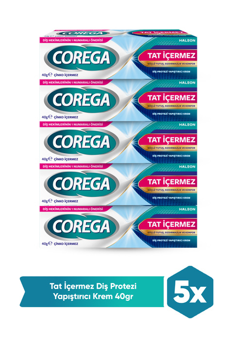 Corega Tat İçermez Yapıştırıcı Krem 40G x 5 Adet