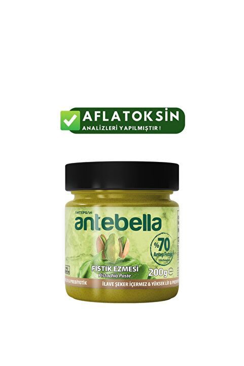 Antebella Antep Fıstık Ezmesi 200 G (İLAVE ŞEKER İÇERMEZ) - Antep Fıstığı Ezmesi