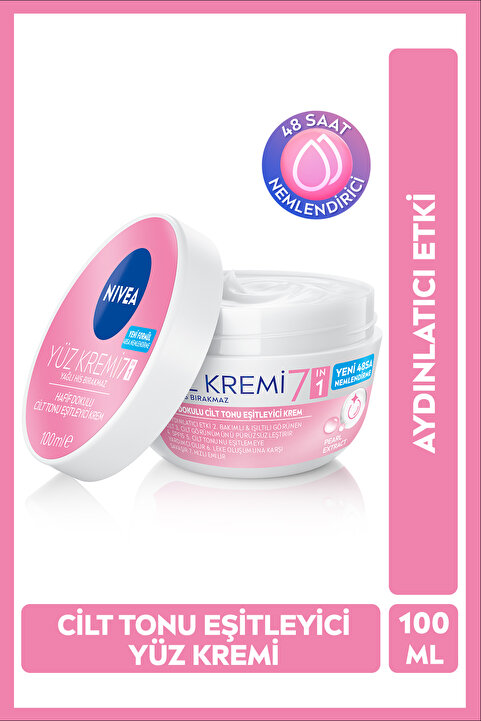 NIVEA Cilt Tonu Eşitleyici Yüz Kremi 100ml, SPF15 Güneş Koruyucu, 48 Saat Nemlendirici, Koyu Leke Görünümü