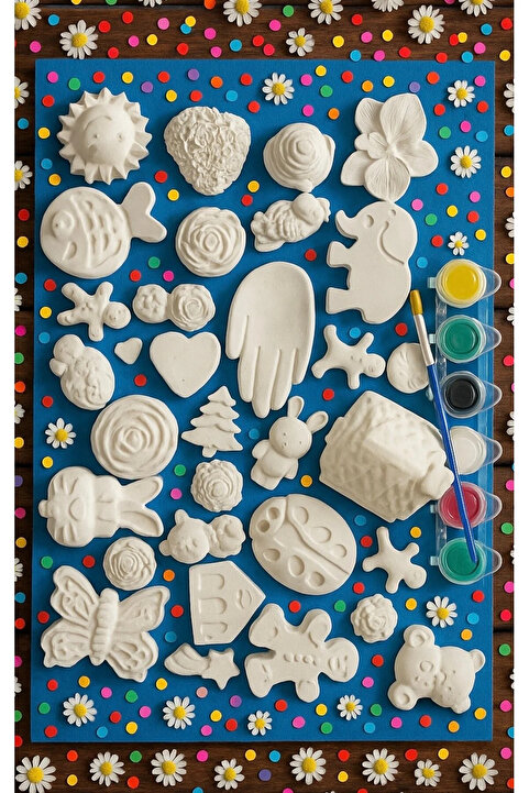 WeSank 40 Parça Eğlenceli Taş Boyama Seti – Akrilik Boya ve Fırça Dahil