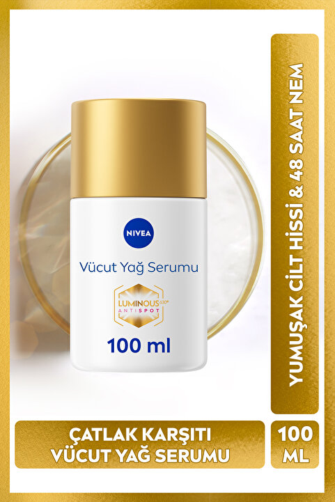 NIVEA Luminous630 Çatlak Karşıtı Vücut Bakım Yağ Serumu 100ml, Hamilelik, Kilo Değişimi Çatlak Giderici