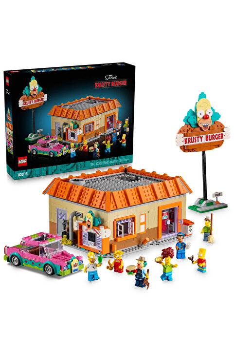 LEGO ® Icons The Simpsons™: Krusty Burger – 10352 Yetişkinler için Model Yapım Seti (1635 Parça)