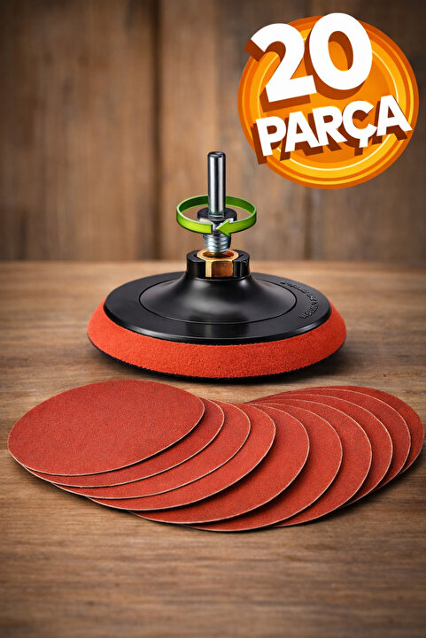 Badem10 115 Mm Cırt Zımpara Kağıdı El Zımparaları Ucu Seti Matkap Aparatı Avuç Içi Spiral Taşlama 20 Parça