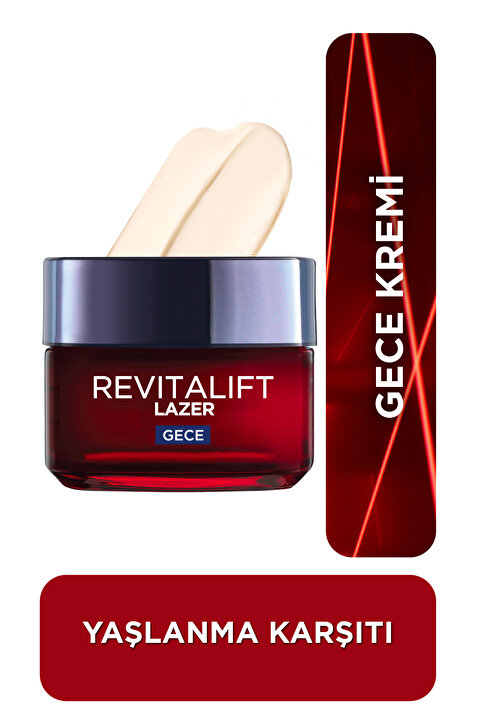 L'Oreal Paris Revitalift Lazer Yoğun Yaşlanma Karşıtı Nemlendirici Gece Yüz Bakım Kremi 50ml