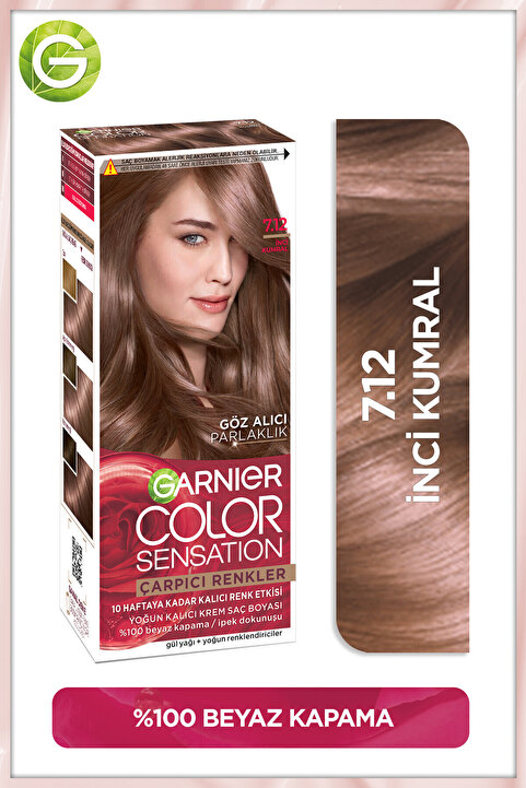 Garnier Çarpıcı Renkler 7.12 İnci Kumral, Kalıcı Krem Saç Boyası, Demikit