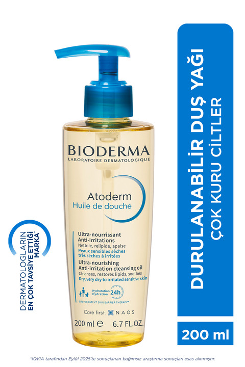 Bioderma Atoderm Shower Oil Çok Kuru Cilt Bebek, Çocuk, Yetişkin Nemlendirici Temizleyici Duş Yağı 200 ml