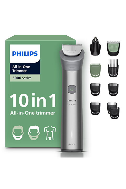 Philips 5000 Serisi 10in1, Erkek Bakım Seti, Yüz/Saç/Vücut Tıraş Makinesi, Islak /Kuru Kullanım, MG5922/15