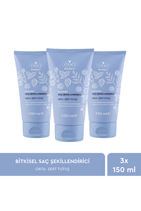Otacı Bitkisel Saç Şekillendirici Orta & Sert Tutuş 150ML Üçlü Paket
