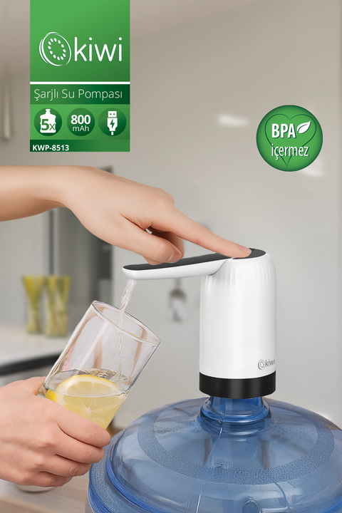 Kiwi KWP-8513 Şarjlı Damacana Su Pompası