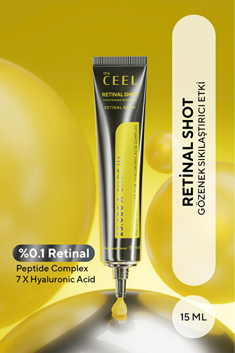 The Ceel Retinal Shot %0,1 Sıkılaştırıcı & Güçlendirici Krem Retinal,7x Hyaluronic Acid, Q10 15 ml