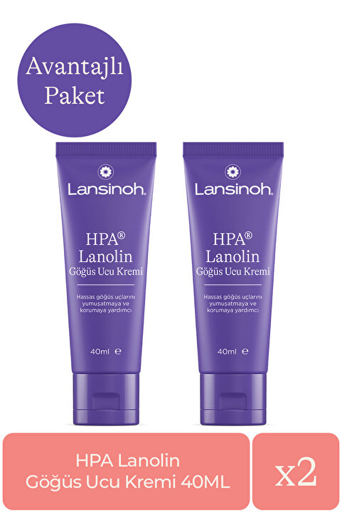 LANSINOH Lanolin Göğüs Ucu 40 gr Göğüs Kremi X 2 Adet