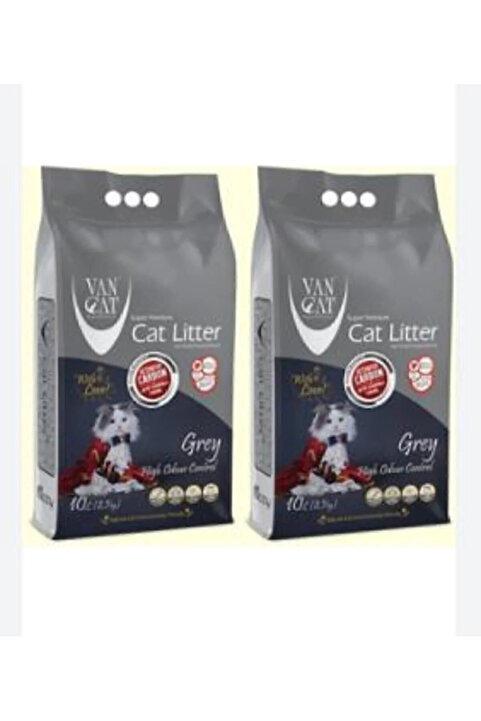 Bentaş Van Cat Grey Aktif Karbonlu Topaklaşan Kedi Kumu 10l (8,5 KG) | Süper Koku Kontrolü * 2 Adet
