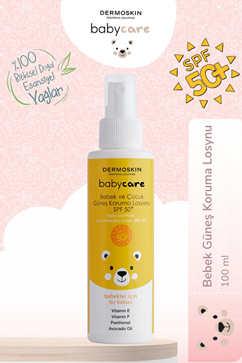 Dermoskin Babycare Bebek ve Çocuk Güneş Koruma Vücut Losyonu | Spf 50+ | Probiyotikli UVA & UVB | 100 ml