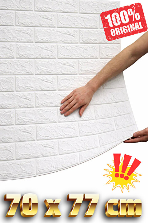 Renkli Duvarlar Kendinden Yapışkanlı 3D Köpük 70x77 cm 1 Adet Beyaz Duvar Kağıdı Paneli Dekoratif Mutfak Salon