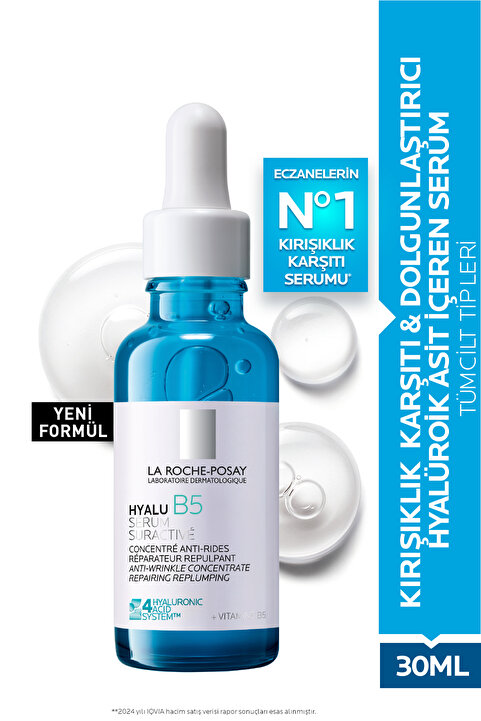 La Roche Posay Hyalu B5 Hyalüronik Asit& Vitamin B5 İçeren Kırışıklık Karşıtı Onarıcı ve Dolgunlaştırıcı Serum 30ml