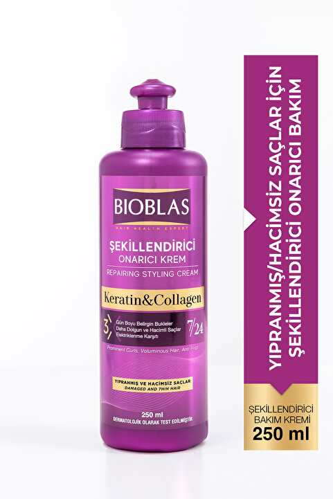 Bioblas Şekillendirici Saç Bakım Kremi Belirgin Bukleler Dalgalı ve Kıvırcık Saçlar 250 ml