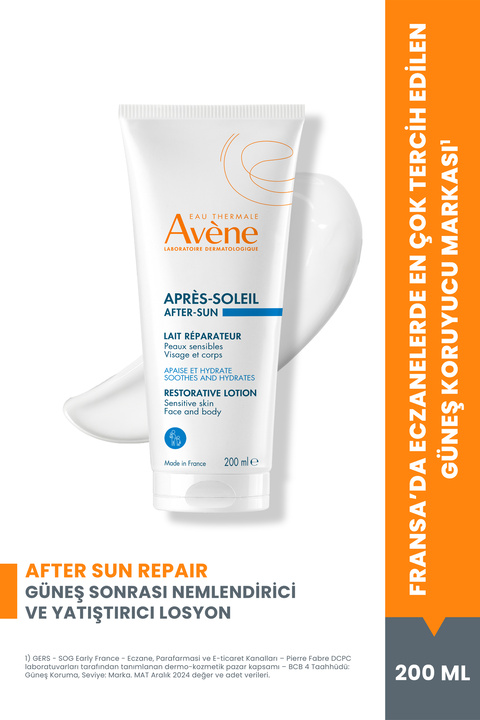 Avene After Sun Repair Güneş Sonrası Losyon Nemlendirici, Yatıştırıcı ve Onarıcı Cilt Bakımı 200 ml