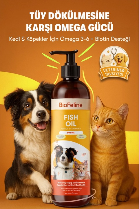 BioFeline Tüy Dökülmesi Azaltıcı ve Genel Sağlık Destekleyici Omega 3-6 Balık Yağı