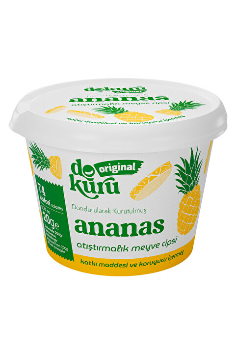 dokuru Ananas Kuru Meyve Cipsi - Dondurularak Kurutulmuş Freeze Dried Çıtır Ananas