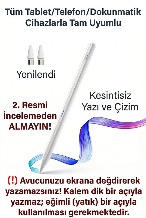 Fibaks (ÜRÜN AÇIKLAMASINI OKUYUN) Dokunmatik Kalem Tüm Cihazlar için Tablet Telefon Android Yazı Çizim Pen