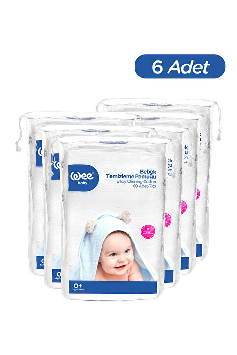 Wee Baby Bebek Temizleme Pamuğu Seti (60x6 360 Adet)